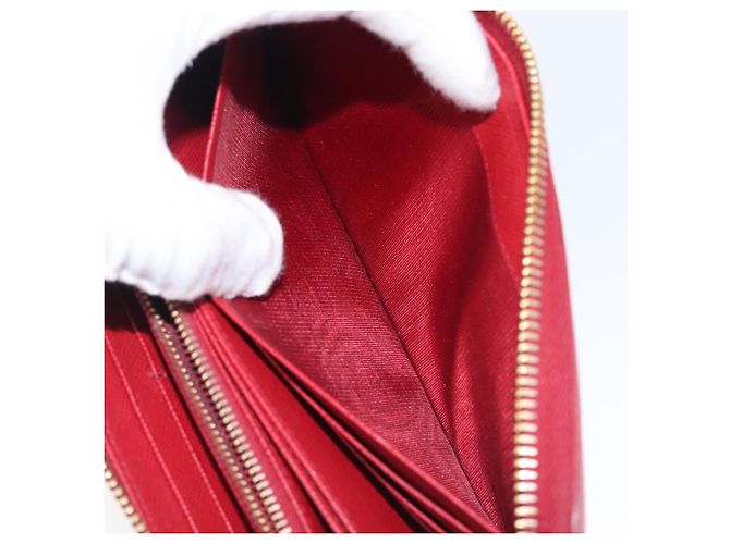 Saffiano Portafoglio lungo PRADA in pelle Safiano rosso e oro Auth bs36867 D'oro - vista 23