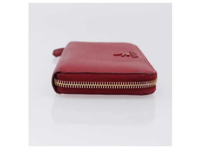 Saffiano Portafoglio lungo PRADA in pelle Safiano rosso e oro Auth bs36867 D'oro - vista 3