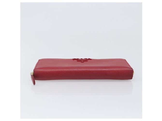 Saffiano Portafoglio lungo PRADA in pelle Safiano rosso e oro Auth bs36867 D'oro - vista 6