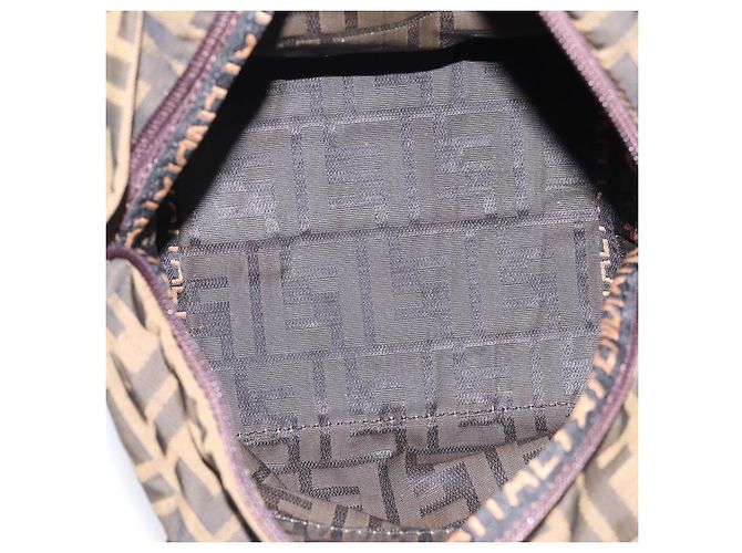 Borsa a mano FENDI Zucca Canvas Nero Marrone Auth 201964 - vista 12