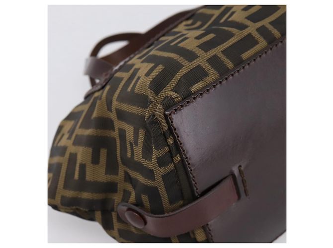 Borsa a mano FENDI Zucca Canvas Nero Marrone Auth 201964 - vista 14