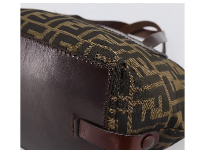 Borsa a mano FENDI Zucca Canvas Nero Marrone Auth 201964 - vista 15