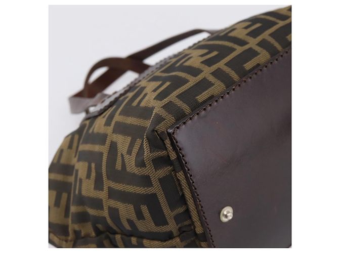 Borsa a mano FENDI Zucca Canvas Nero Marrone Auth 201964 - vista 16