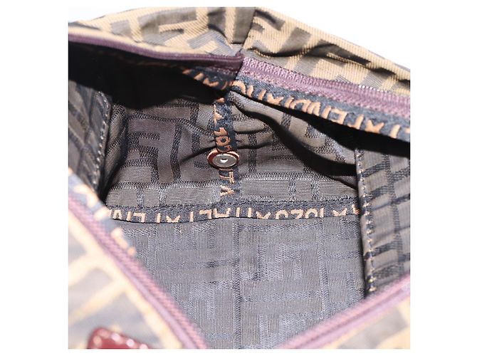 Borsa a mano FENDI Zucca Canvas Nero Marrone Auth 201964 - vista 18