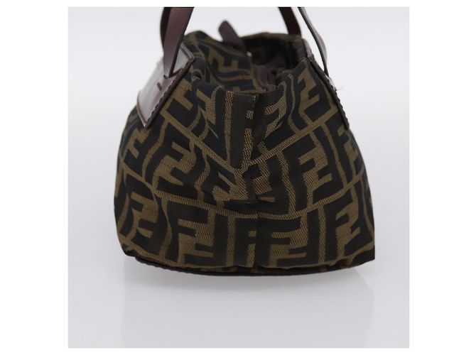 Borsa a mano FENDI Zucca Canvas Nero Marrone Auth 201964 - vista 4
