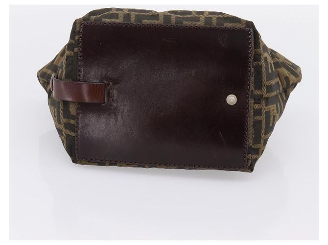 Borsa a mano FENDI Zucca Canvas Nero Marrone Auth 201964 - vista 5