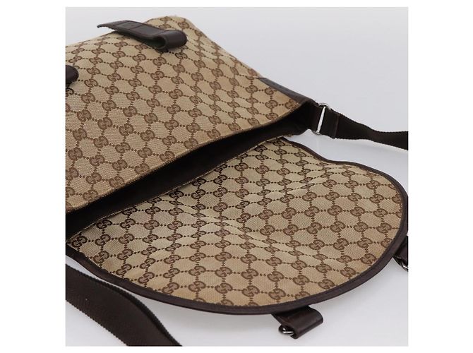 Borsa a tracolla GUCCI GG Canvas Beige Silver 145859 Auth hk4060 Argento - vista 10