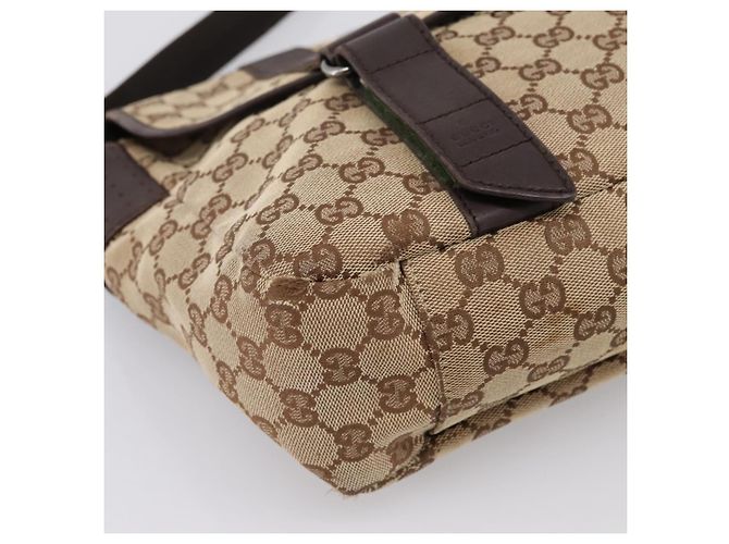 Borsa a tracolla GUCCI GG Canvas Beige Silver 145859 Auth hk4060 Argento - vista 14