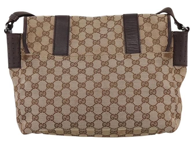 Borsa a tracolla GUCCI GG Canvas Beige Silver 145859 Auth hk4060 Argento - vista 2
