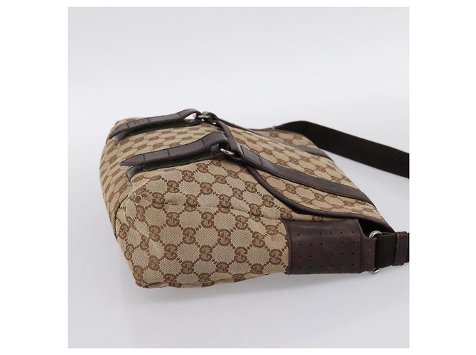 Borsa a tracolla GUCCI GG Canvas Beige Silver 145859 Auth hk4060 Argento - vista 4