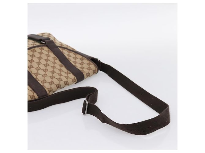 Borsa a tracolla GUCCI GG Canvas Beige Silver 145859 Auth hk4060 Argento - vista 7