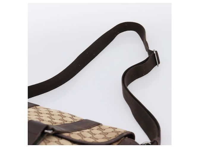 Borsa a tracolla GUCCI GG Canvas Beige Silver 145859 Auth hk4060 Argento - vista 8