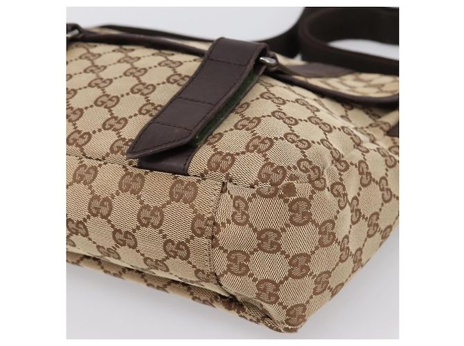 Borsa a tracolla GUCCI GG Canvas Beige Silver 145859 Auth hk4060 Argento - vista 9