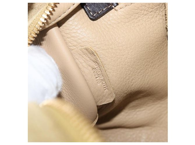 Borsa a mano LOEWE Americana 28 in camoscio beige tono oro Auth 200812V - vista 11