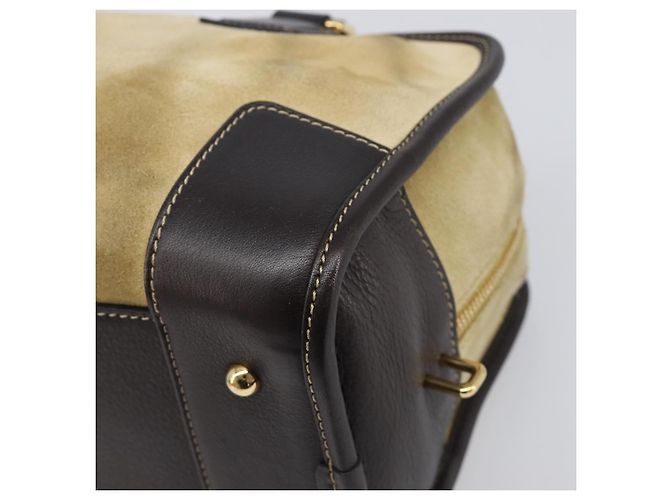 Borsa a mano LOEWE Americana 28 in camoscio beige tono oro Auth 200812V - vista 16
