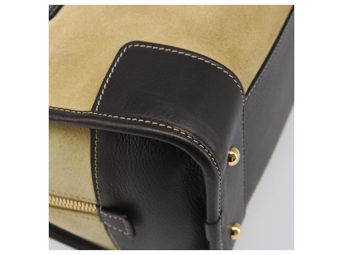 Borsa a mano LOEWE Americana 28 in camoscio beige tono oro Auth 200812V - vista 17