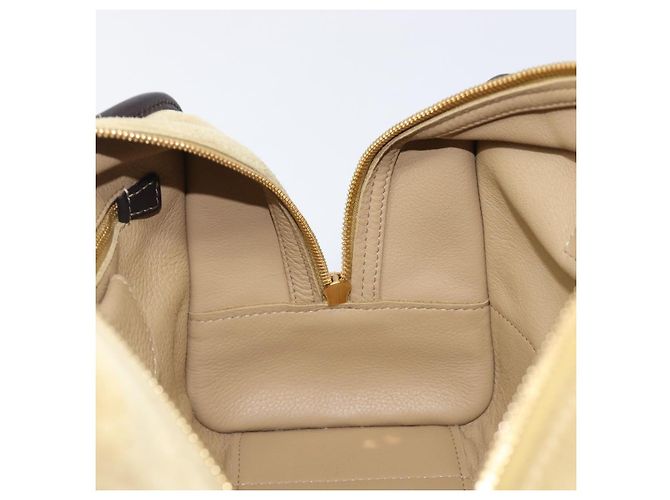 Borsa a mano LOEWE Americana 28 in camoscio beige tono oro Auth 200812V - vista 20