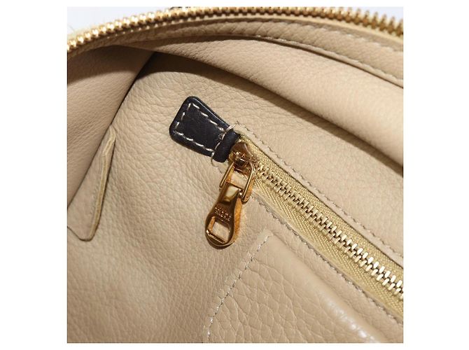 Borsa a mano LOEWE Americana 28 in camoscio beige tono oro Auth 200812V - vista 22