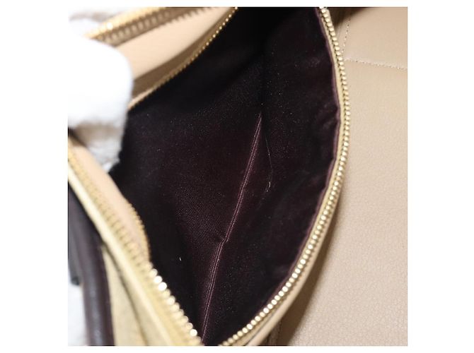 Borsa a mano LOEWE Americana 28 in camoscio beige tono oro Auth 200812V - vista 23