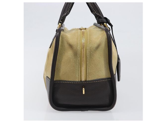 Borsa a mano LOEWE Americana 28 in camoscio beige tono oro Auth 200812V - vista 4