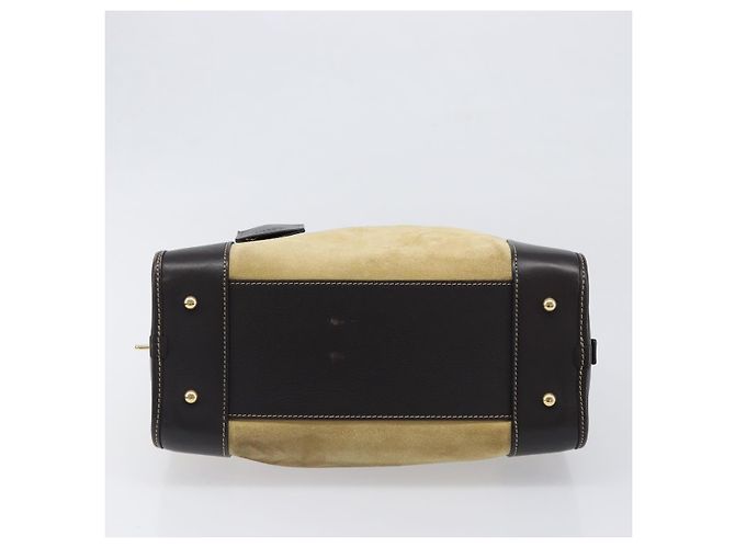 Borsa a mano LOEWE Americana 28 in camoscio beige tono oro Auth 200812V - vista 5