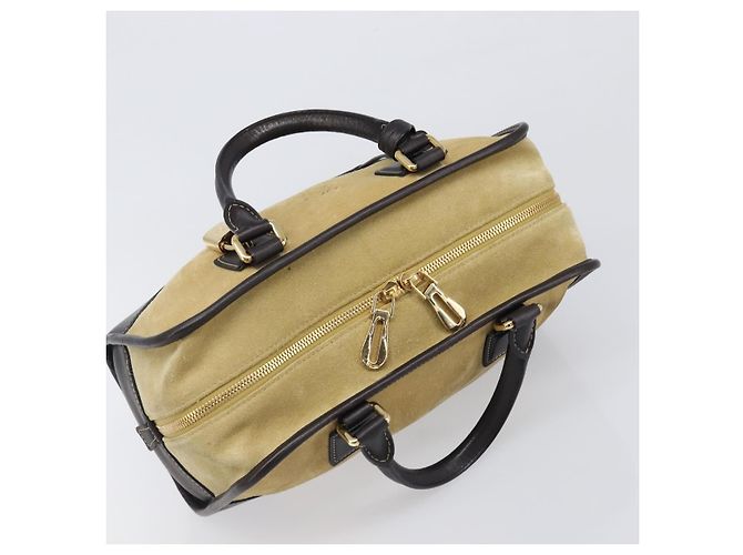 Borsa a mano LOEWE Americana 28 in camoscio beige tono oro Auth 200812V - vista 6