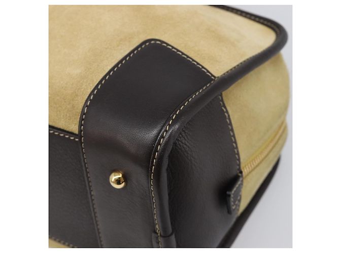 Borsa a mano LOEWE Americana 28 in camoscio beige tono oro Auth 200812V - vista 8