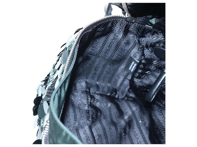 Borsa a tracolla PRADA di paillettes Verde Argento Auth 199336SM - vista 23