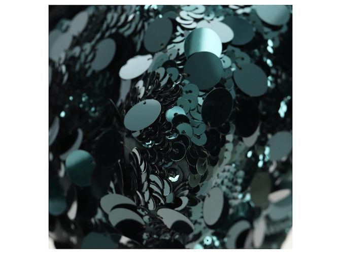 Borsa a tracolla PRADA di paillettes Verde Argento Auth 199336SM - vista 8