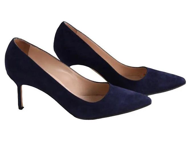 Manolo Blahnik Tacchi blu navy - vista 3