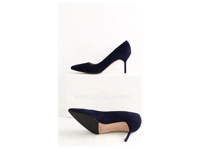 Manolo Blahnik Tacchi blu navy - vista 6