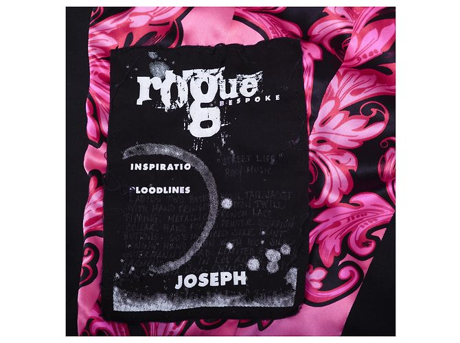 Joseph Black Tailored Single Breasted Blazer with Vibrant Pink Patterned Lining Fuschia - view 11