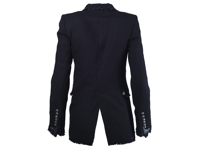 Joseph Black Tailored Single Breasted Blazer with Vibrant Pink Patterned Lining Fuschia - view 3