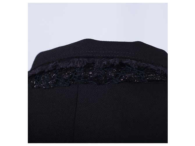 Joseph Black Tailored Single Breasted Blazer with Vibrant Pink Patterned Lining Fuschia - view 4