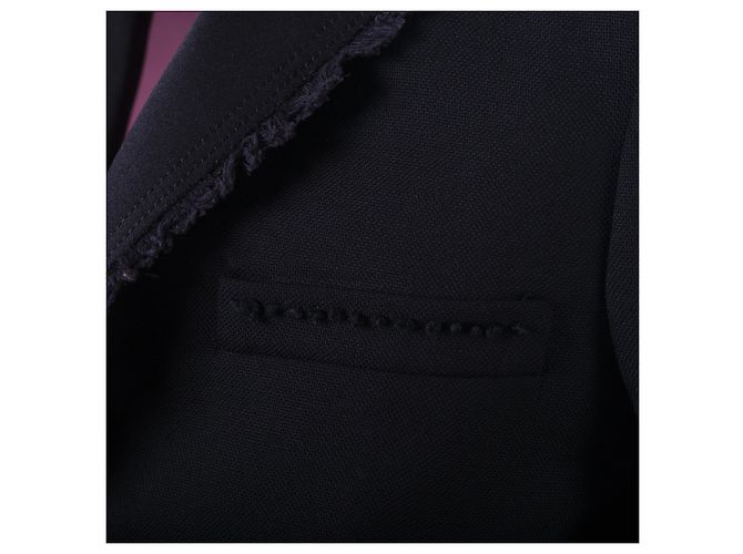 Joseph Black Tailored Single Breasted Blazer with Vibrant Pink Patterned Lining Fuschia - view 6