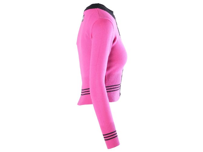 Twinset in maglia rosa e nero D&G Dolce & Gabbana – 00s - vista 2
