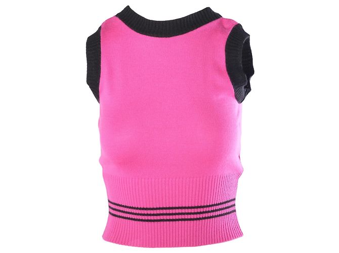 Twinset in maglia rosa e nero D&G Dolce & Gabbana – 00s - vista 6