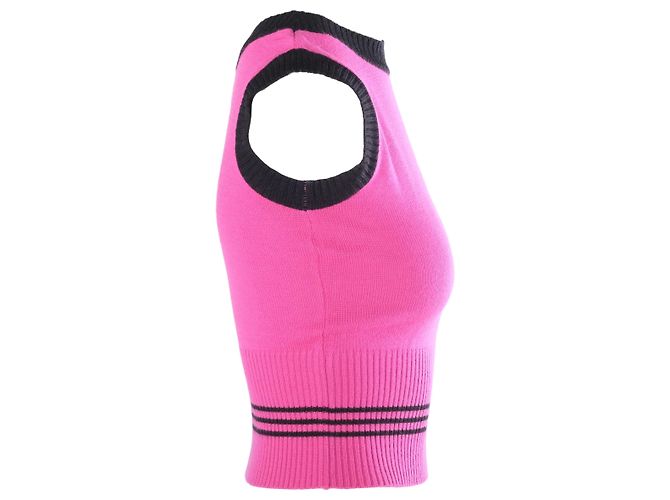 Twinset in maglia rosa e nero D&G Dolce & Gabbana – 00s - vista 7