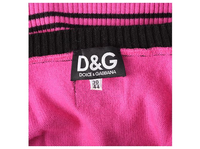 Twinset in maglia rosa e nero D&G Dolce & Gabbana – 00s - vista 8