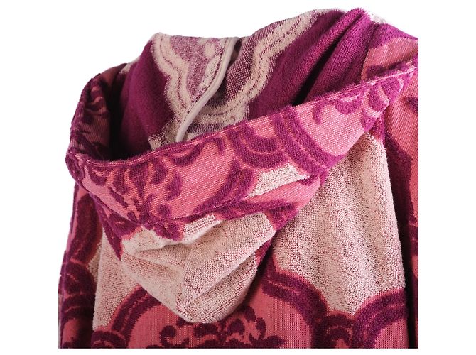 Kaftán Zimmermann Lola con capucha en cotton-terry intarsia y flecos Rosa - vista 4