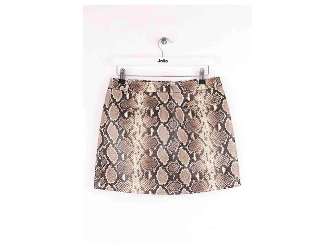 Minifalda de cuero marrón The Kooples Castaño - vista 3
