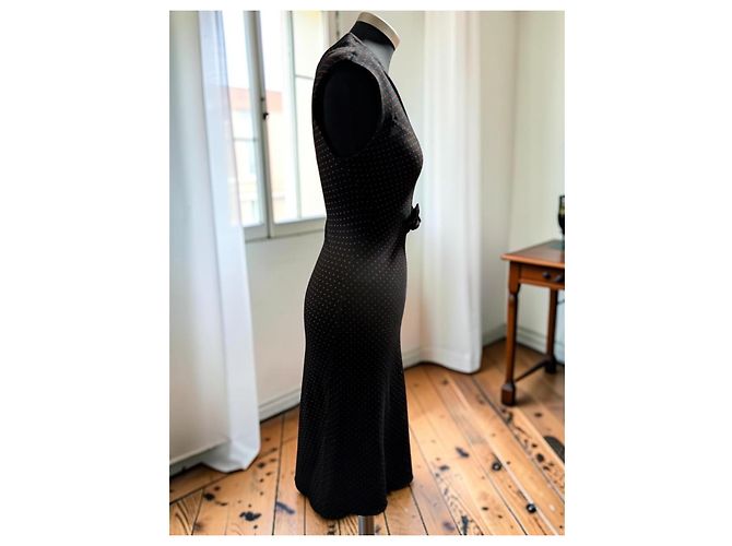 Abito Alaïa a pois nero e rosso - vista 8