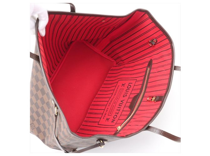 Louis Vuitton Borsa a tracolla Shopper Neverfull MM Canvas Neo Damier Ebene Marrone - vista 7