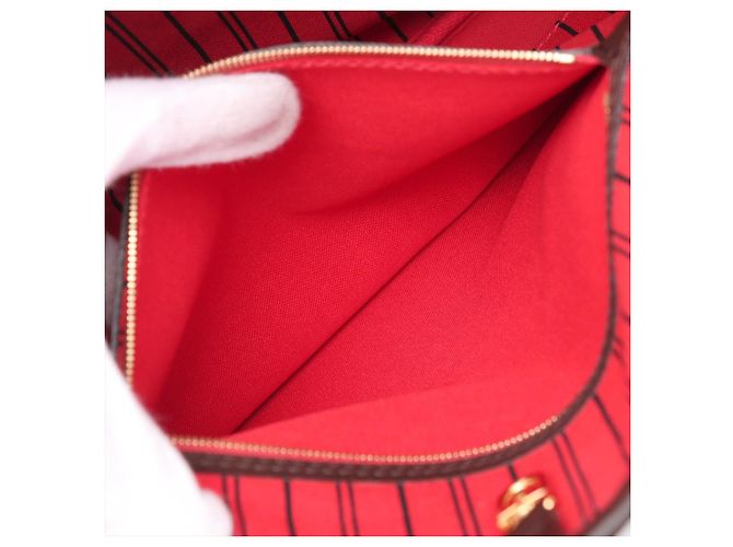 Louis Vuitton Borsa a tracolla Shopper Neverfull MM Canvas Neo Damier Ebene Marrone - vista 8