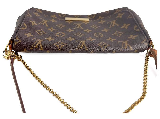 Louis Vuitton Borsa a pochette Favorite MM Canvas With Chain Bag Monogram Marrone - vista 6