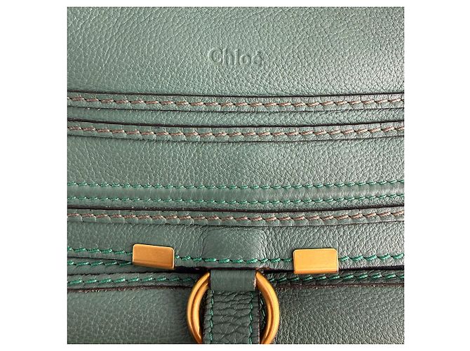 Chloé Borsa a tracolla hobo Marcie Medium in pelle di vitello Eucalyptus Green Verde - vista 2