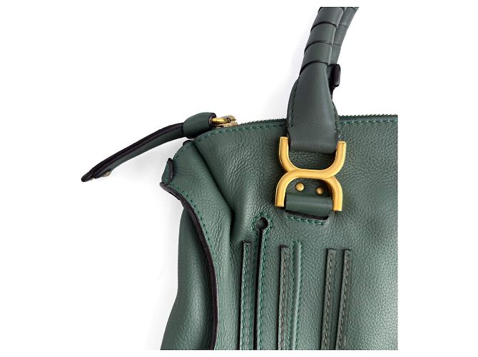 Chloé Borsa a tracolla hobo Marcie Medium in pelle di vitello Eucalyptus Green Verde - vista 3