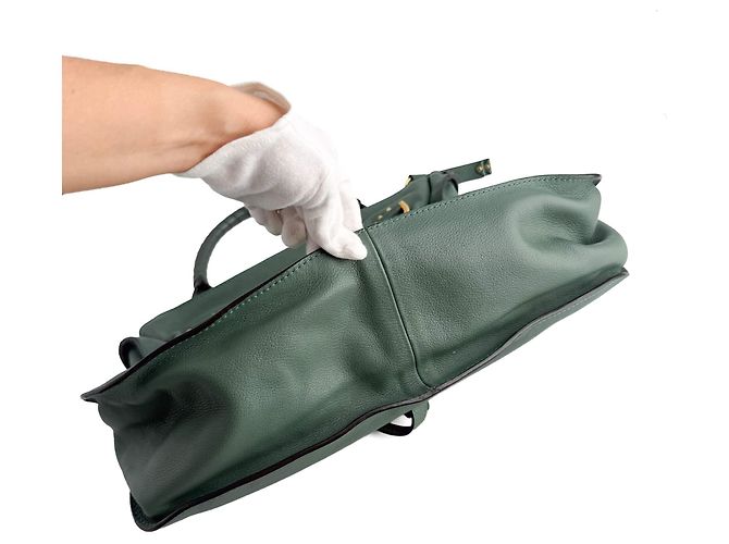 Chloé Borsa a tracolla hobo Marcie Medium in pelle di vitello Eucalyptus Green Verde - vista 4