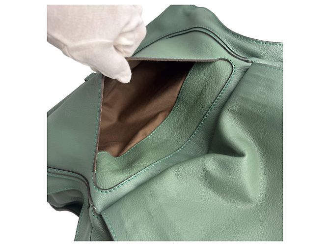 Chloé Borsa a tracolla hobo Marcie Medium in pelle di vitello Eucalyptus Green Verde - vista 5