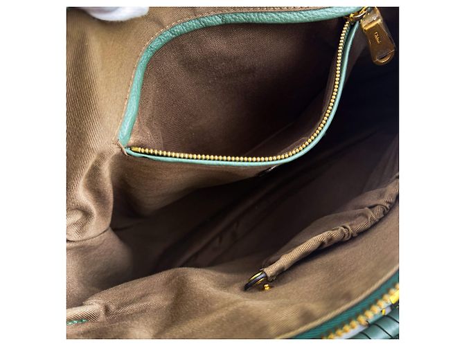 Chloé Borsa a tracolla hobo Marcie Medium in pelle di vitello Eucalyptus Green Verde - vista 7